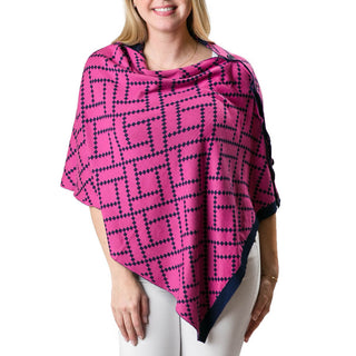 Women in pink poncho