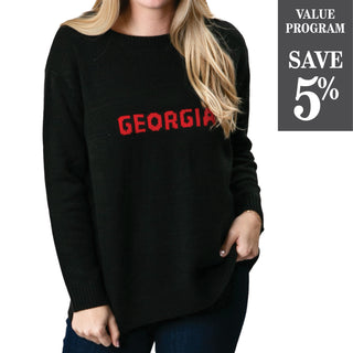 Black sweater with red Georgia
