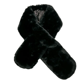 Black  faux fur keyhole scarf 