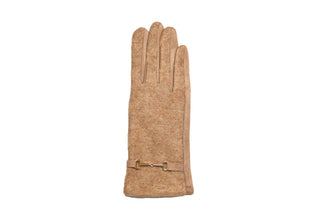 Camel Donna Touch Screen Gloves with bit and raised print on print details
