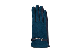 Navy Donna Touch Screen Gloves with bit and raised print on print details