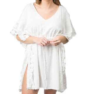 White with lace cover-up