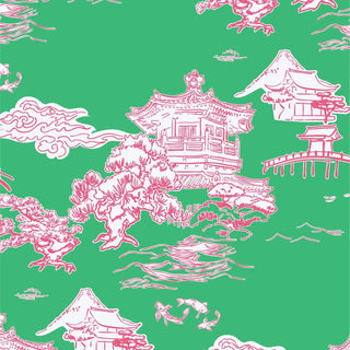 green and pink pagoda swatch