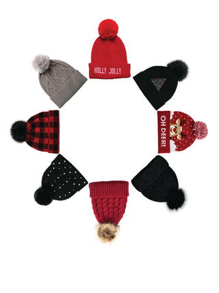Holiday Hats displayed in a circle 