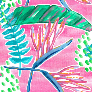 pink and green watercolor swatch