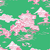 green and pink pagoda swatch