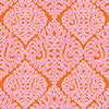 pink and orange damask