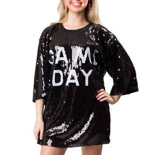 Black sequined Game Day Dress