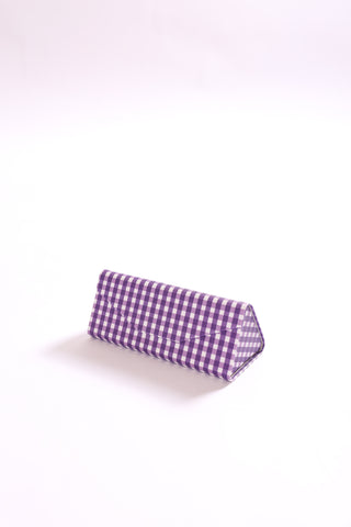 Purple gingham sunglasses case – sturdy foldable glasses storage