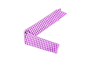 Purple gingham twillie ribbon scarf for hair or bag accessory.