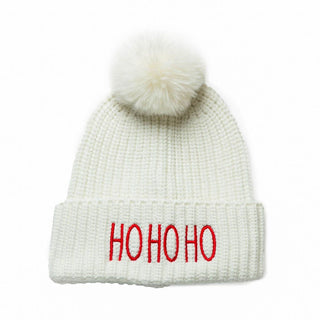Beanie hat with faux fur pom pom - Hohoho