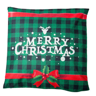Green plaid pillow cover