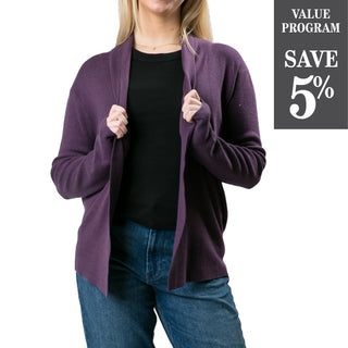 Long sleeve cardigan in plum