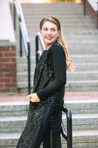 Bejeweled Black Headband