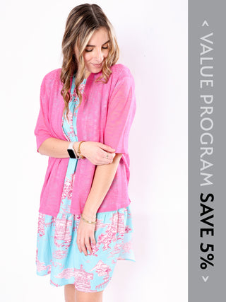 Nadine Cardigan Hot Pink Program - Spring 2026