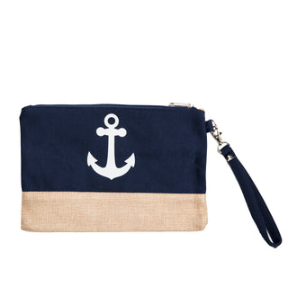 Navy wristlet with white anchor