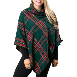 Green Plaid Poncho