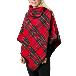 Red Plaid Poncho