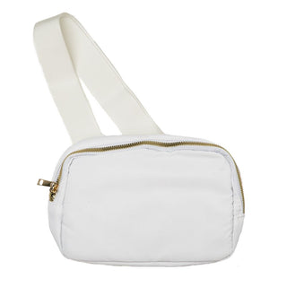 White Crossbody Bag with zipper closure 