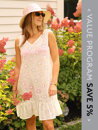 Ruffle Trim Mini Eyelet Cover-Up White Program - Spring 2026