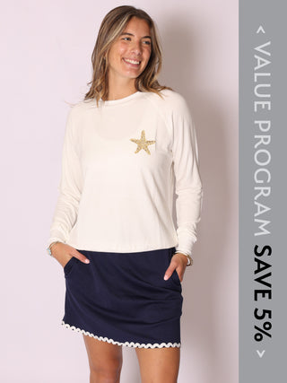 Clementine Skort Navy with White Rickrack Program - Spring 2026