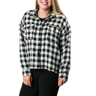 Alice Shacket in Black and White Checker Print
