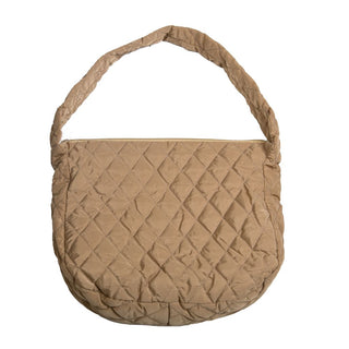 Camel quilted tote bag