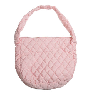 Light pink quilted tote bag