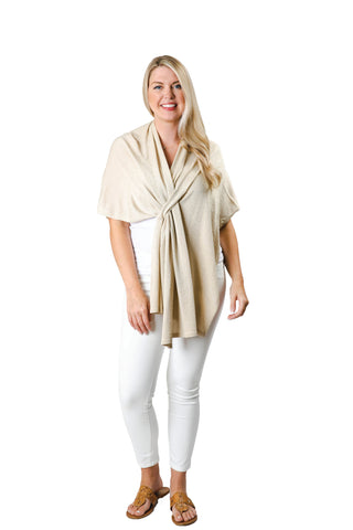 Gold 100% Viscose One Size Keyhole Wrap Shawl
