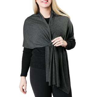 gray keyhole wrap shawl in soft viscose