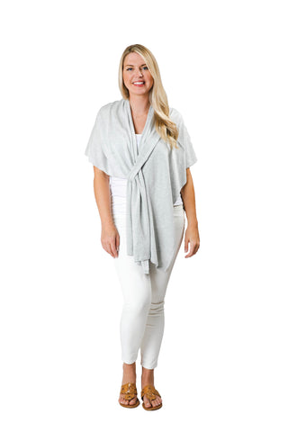 Silver 100% Viscose One Size Keyhole Wrap Shawl