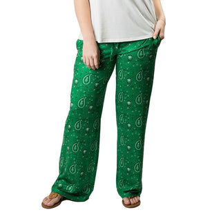 Palazzo pants in Green Bandana