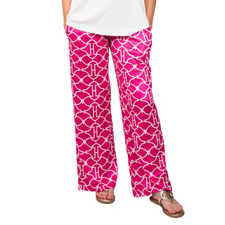 Palazzo pants in Pink Trellis