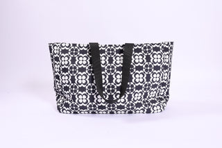 Black and White Floral Tote – Spring 2026 Top It Off Accessories tote with bold black and white floral design.
