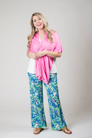 Pink Orchid 100% Viscose One Size Keyhole Wrap Shawl