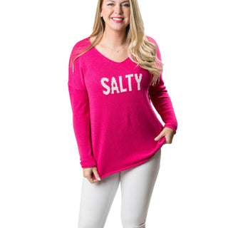 Pink sweater with White Salty