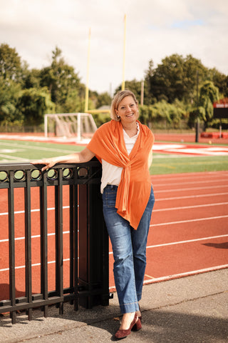 Orange 100% Viscose One Size Keyhole Wrap Shawl