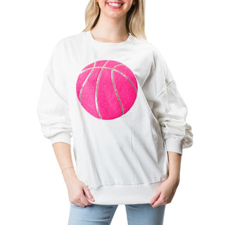 Sweatshirt with pink basketball