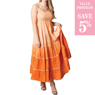 orange ombre maxi dress sold in size assortment