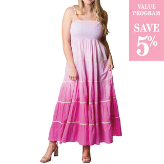 pink ombre maxi dress sold in size assortment