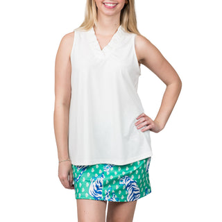 blue green tiger skort