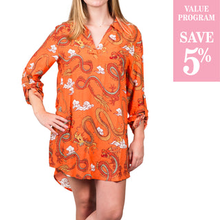 orange dragon tunic dress sold in size assortment