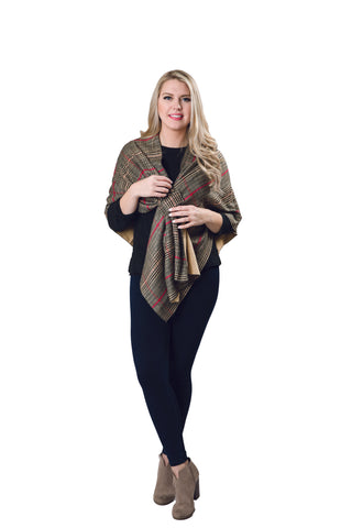 Kate Plaid Keyhole Wrap - Fall 2025