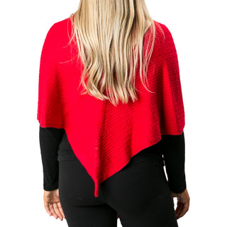 Cable Knit Keyhole Wrap in Red back view
