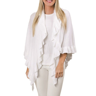 White ruffle  wrap