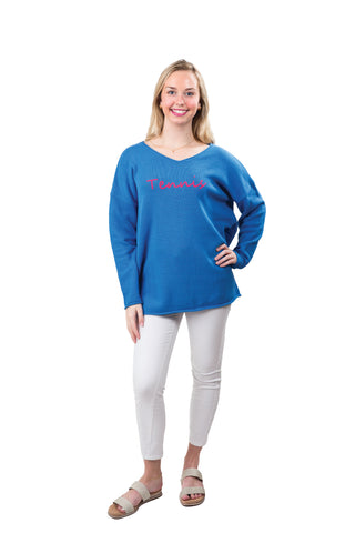 Blue with Red Tennis Sweater
