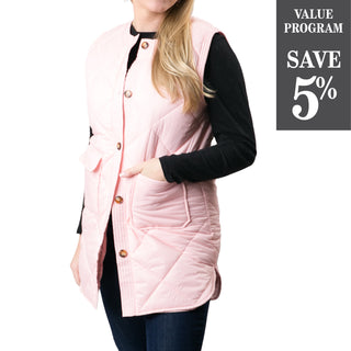 Light pink long vest with pockets