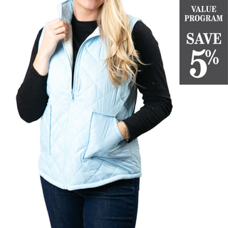 Light blue vest with pockets and zipper