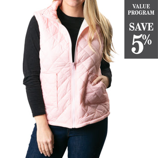 Light pink vest with pockets and zipper