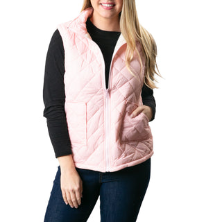 Light Pink  reversible vest with zipper and pockets